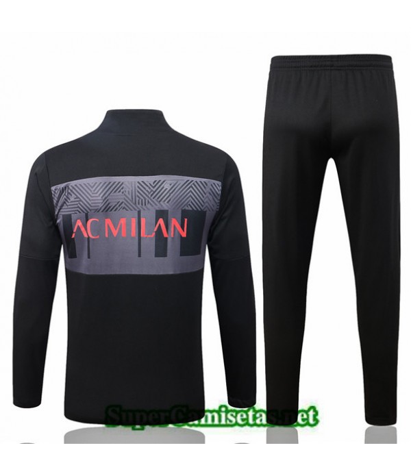 Tailandia Camiseta Chaqueta Chandal Ac Milan Negro/gris 2022/23