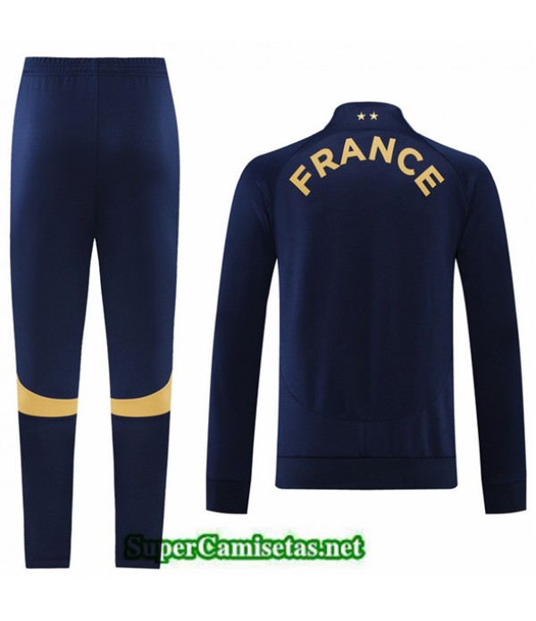 Tailandia Camiseta Chaqueta Chandal Francia +pants Azul Profundo 2022/23