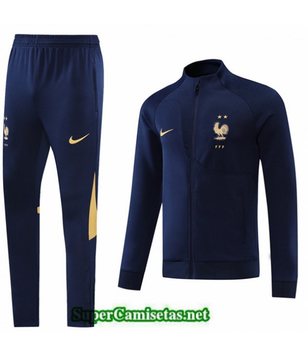Tailandia Camiseta Chaqueta Chandal Francia +pants Azul Profundo 2022/23