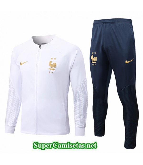 Tailandia Camiseta Chaqueta Chandal Francia Blanco/azul Profundo 2022/23
