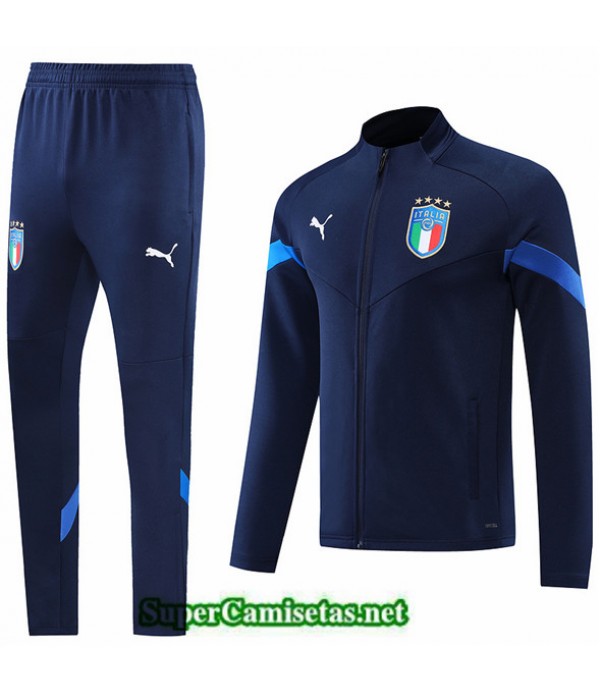 Tailandia Camiseta Chaqueta Chandal Italia Azul Profundo 2022/23