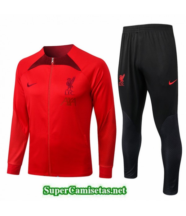 Tailandia Camiseta Chaqueta Chandal Liverpool Rojo/negro 2022/23