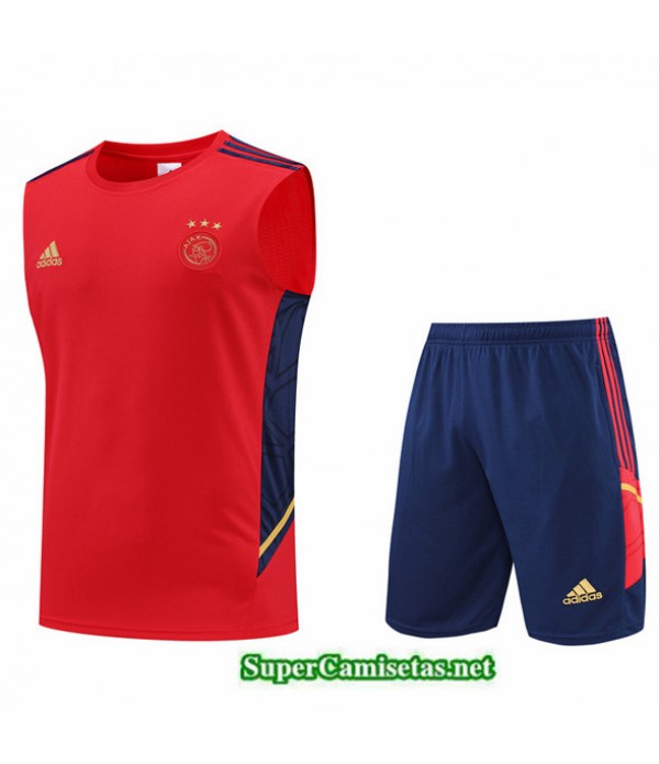 Tailandia Camiseta Kit De Entrenamiento Ajax Debardeur Rojo/azul Profundo 2022/23