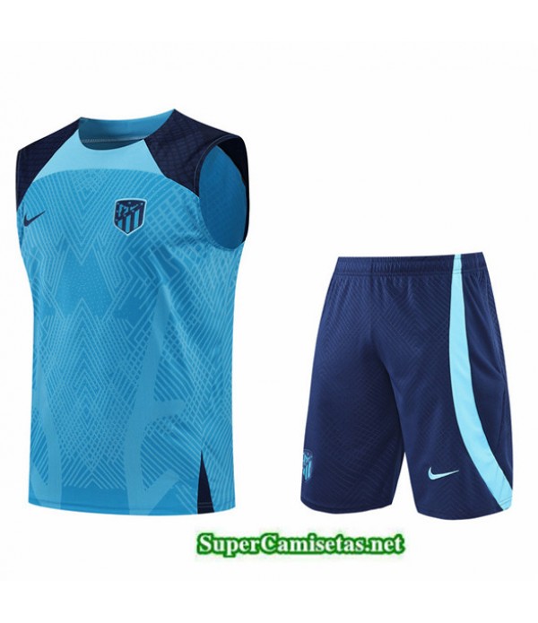 Tailandia Camiseta Kit De Entrenamiento Atletico Madrid Debardeur Azul 2022/23