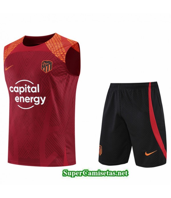 Tailandia Camiseta Kit De Entrenamiento Atletico Madrid Debardeur Rojo/negro 2022/23