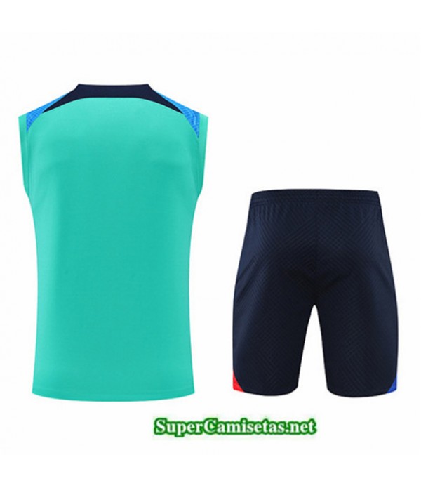 Tailandia Camiseta Kit De Entrenamiento Barcelona Debardeur Verde/azul Profundo 2022/23