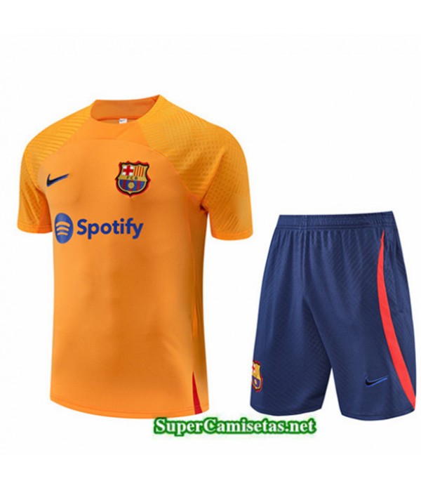 Tailandia Camiseta Kit De Entrenamiento Barcelona Naranja/azul 2022/23