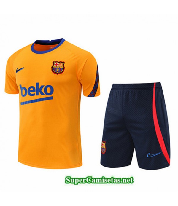 Tailandia Camiseta Kit De Entrenamiento Barcelona Naranja/azul Profundo 2022/23