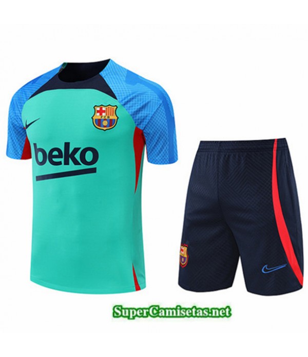 Tailandia Camiseta Kit De Entrenamiento Barcelona Verde/azul Profundo 2022/23