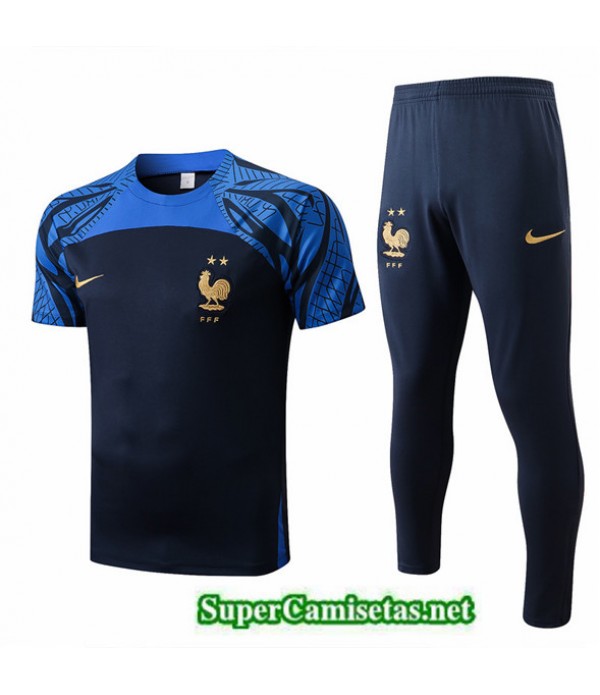 Tailandia Camiseta Kit De Entrenamiento Francia Azul Profundo 2022/23