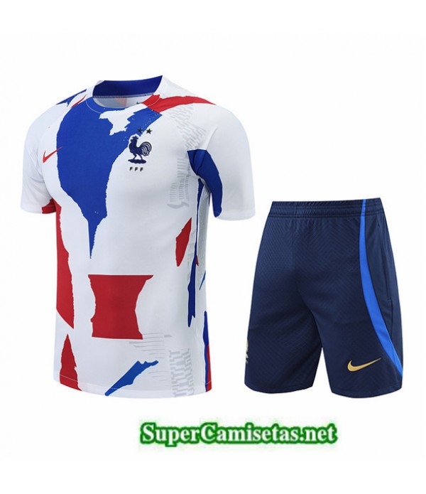 Tailandia Camiseta Kit De Entrenamiento Francia Blanco/azul Profundo 2022/23