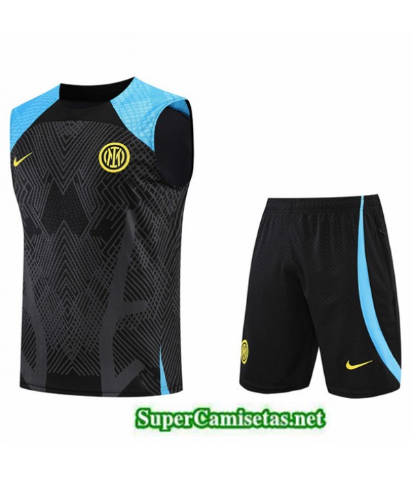 Tailandia Camiseta Kit De Entrenamiento Inter Milan Debardeur Negro 2022/23