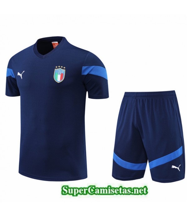 Tailandia Camiseta Kit De Entrenamiento Italia Azul Profundo 2022/23