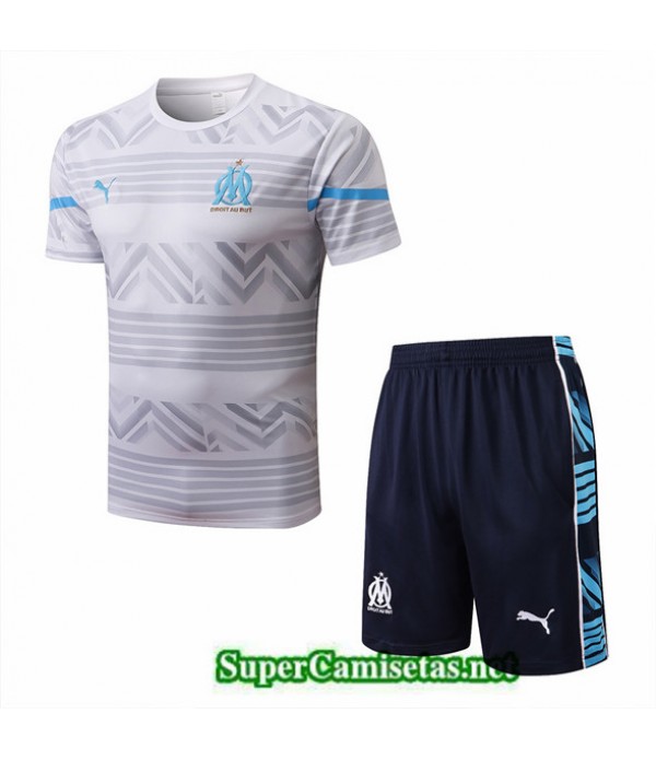 Tailandia Camiseta Kit De Entrenamiento Marsella Blanco/azul Profundo 2022/23