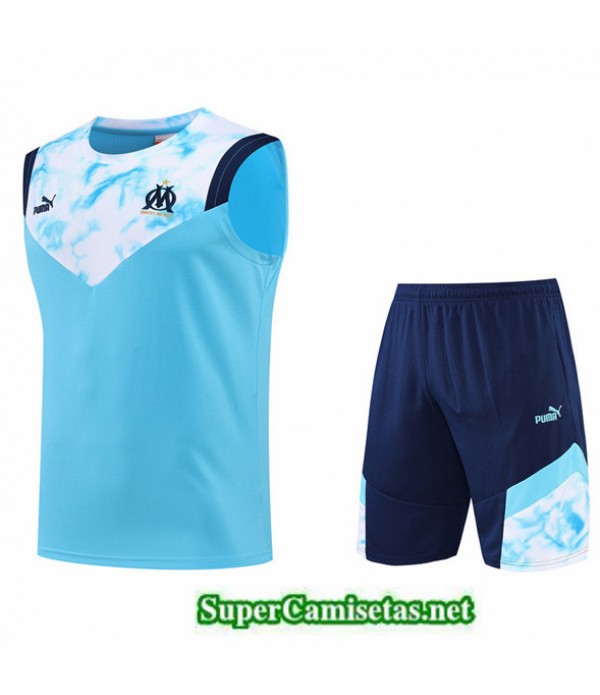 Tailandia Camiseta Kit De Entrenamiento Marsella Debardeur Azul 2022/23