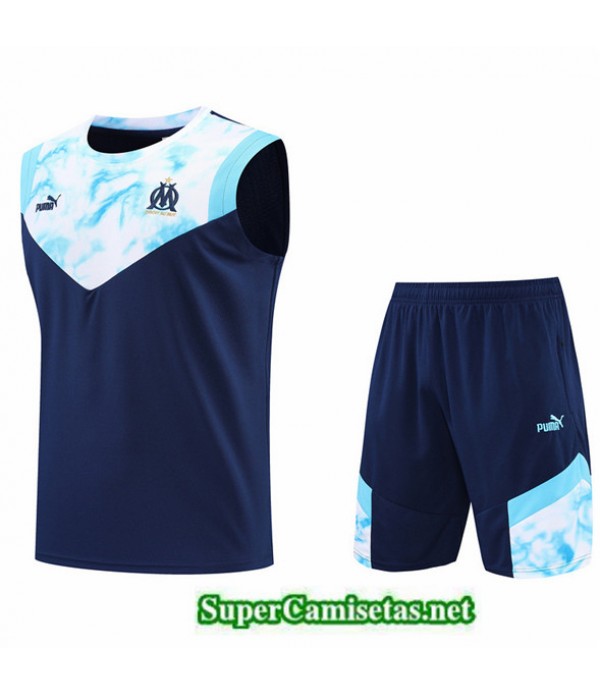 Tailandia Camiseta Kit De Entrenamiento Marsella Debardeur Azul Profundo 2022/23