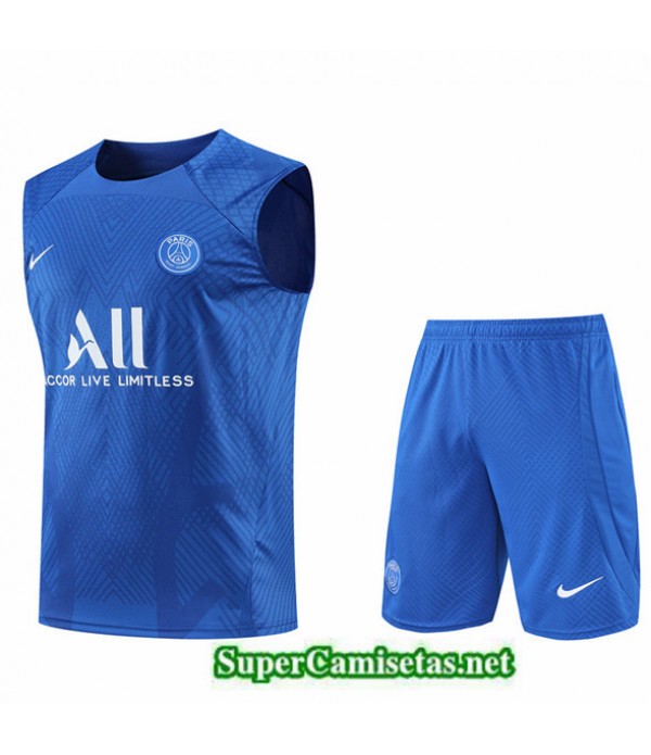 Tailandia Camiseta Kit De Entrenamiento Paris Psg Debardeur Azul 2022/23