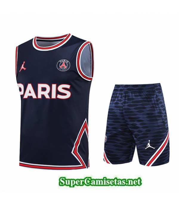 Tailandia Camiseta Kit De Entrenamiento Paris Psg Debardeur Azul Profundo 2022/23