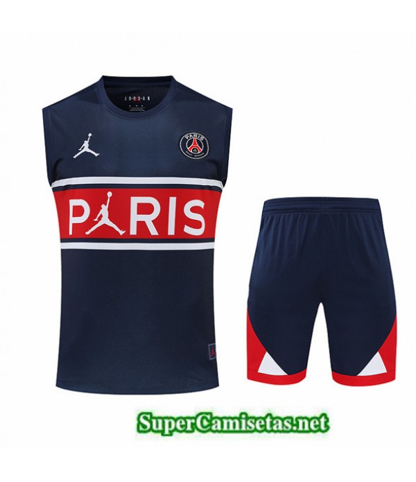 Tailandia Camiseta Kit De Entrenamiento Paris Psg Debardeur Azul Profundo 2022/23