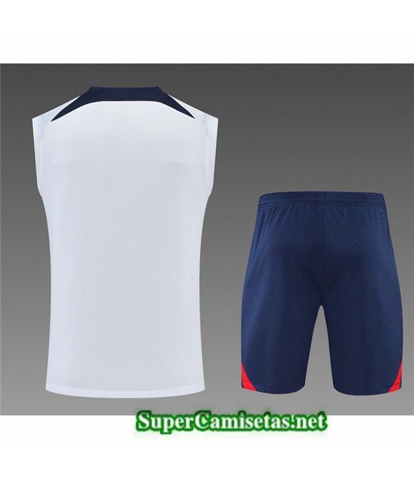 Tailandia Camiseta Kit De Entrenamiento Paris Psg Debardeur Blanco/azul Profundo 2022/23