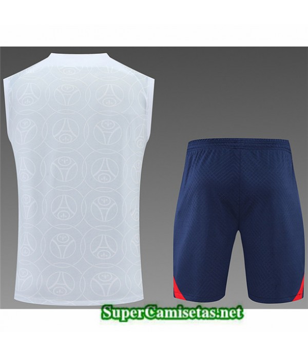 Tailandia Camiseta Kit De Entrenamiento Paris Psg Debardeur Blanco/azul Profundo 2022/23