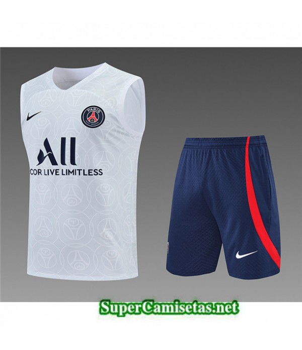 Tailandia Camiseta Kit De Entrenamiento Paris Psg Debardeur Blanco/azul Profundo 2022/23