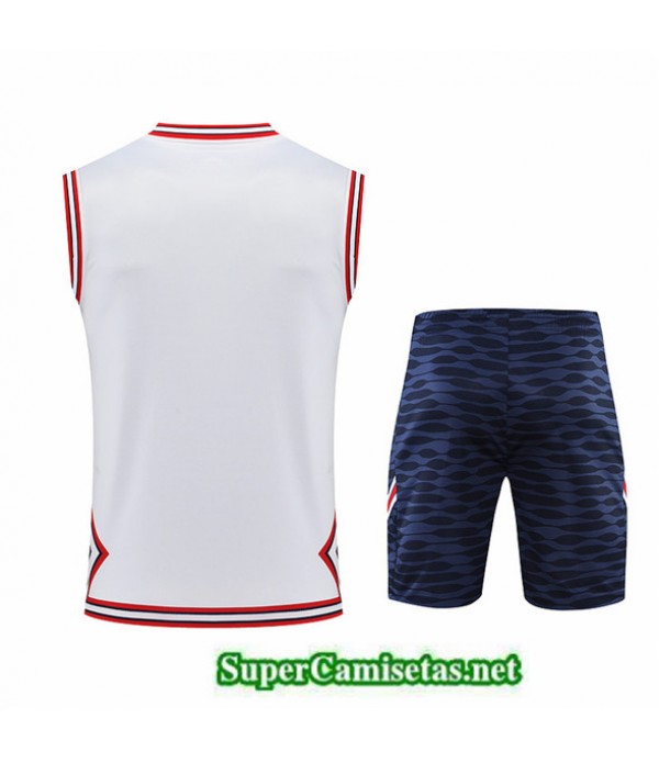 Tailandia Camiseta Kit De Entrenamiento Paris Psg Debardeur Blanco/azul Profundo 2022/23