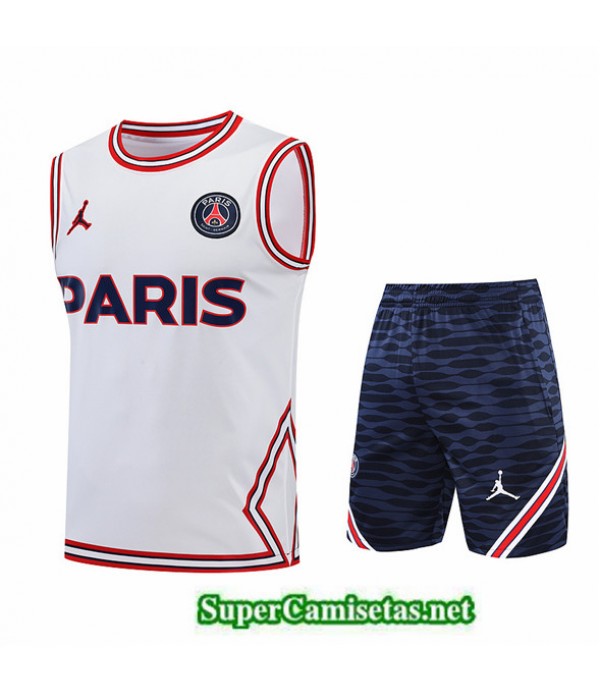 Tailandia Camiseta Kit De Entrenamiento Paris Psg Debardeur Blanco/azul Profundo 2022/23
