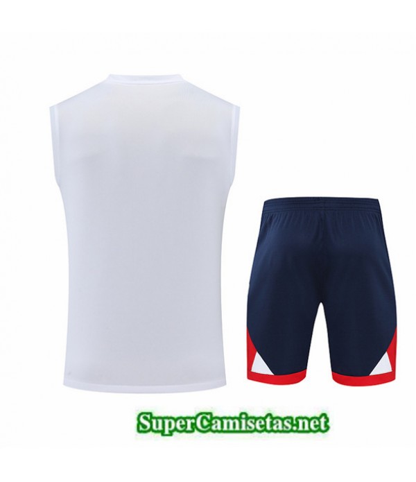 Tailandia Camiseta Kit De Entrenamiento Paris Psg Debardeur Blanco/azul Profundo/rojo 2022/23