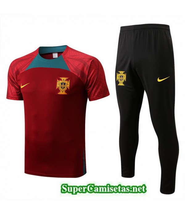 Tailandia Camiseta Kit De Entrenamiento Portugal Rojo/negro 2022/23