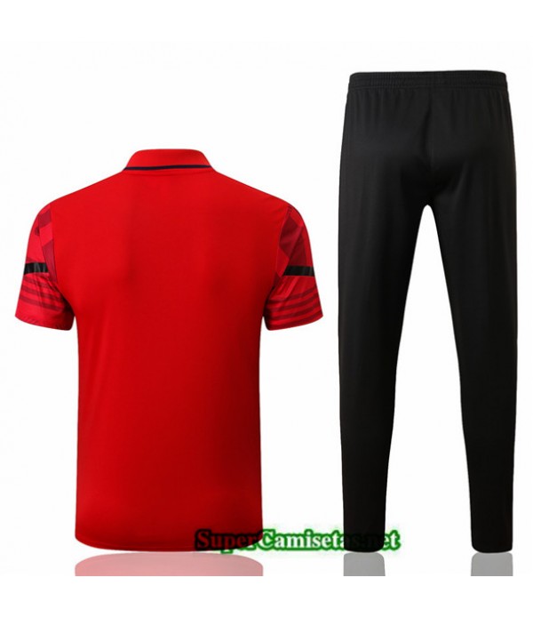 Tailandia Camiseta Kit De Entrenamiento Polo Ac Milan Rojo/negro 2022/23
