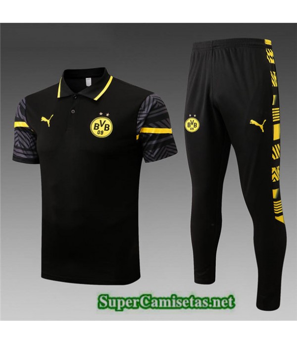Tailandia Camiseta Kit De Entrenamiento Polo Borussia Dortmund Negro 2022/23