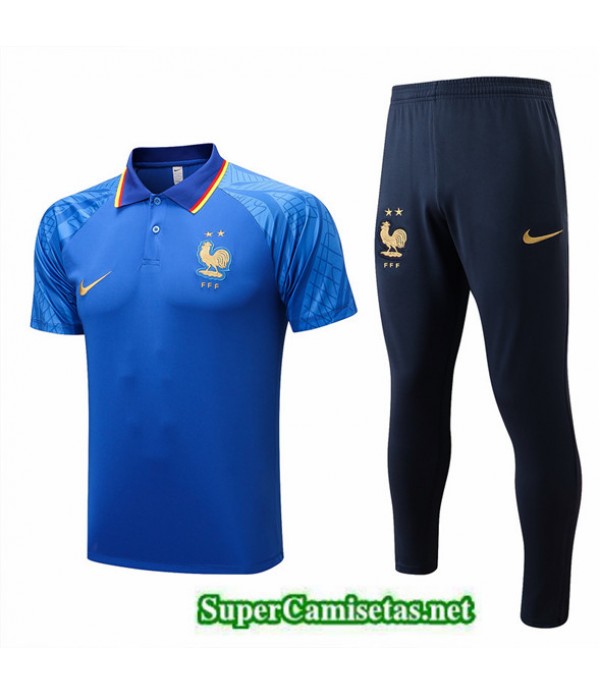 Tailandia Camiseta Kit De Entrenamiento Polo Francia Azul 2022/23