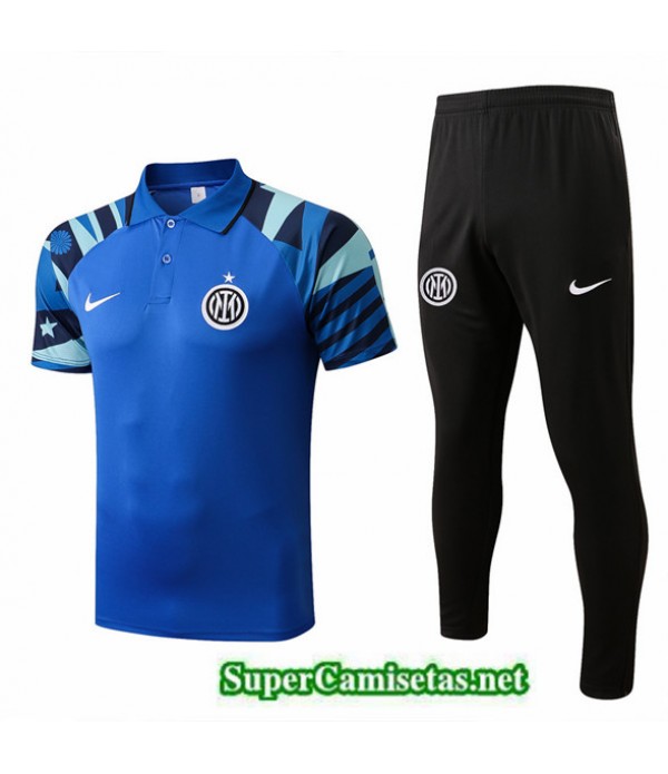 Tailandia Camiseta Kit De Entrenamiento Polo Inter Milan Azul 2022/23