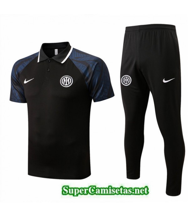 Tailandia Camiseta Kit De Entrenamiento Polo Inter Milan Negro 2022/23