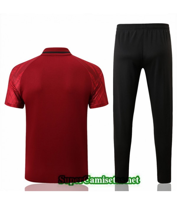 Tailandia Camiseta Kit De Entrenamiento Polo Portugal Rojo/negro 2022/23