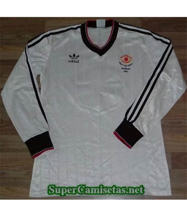 Tailandia Equipacion Camiseta Clasicas Manchester United Manga Larga Hombre 1982 84