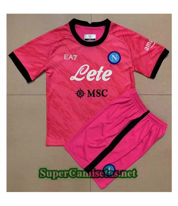 Tailandia Equipacion Camiseta Napoli Niño Portero Rosa 2022/23