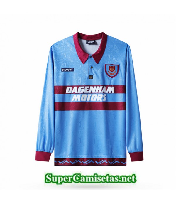Tailandia Segunda Equipacion Camiseta Clasicas West Ham United Manga Larga Hombre 1995 1997