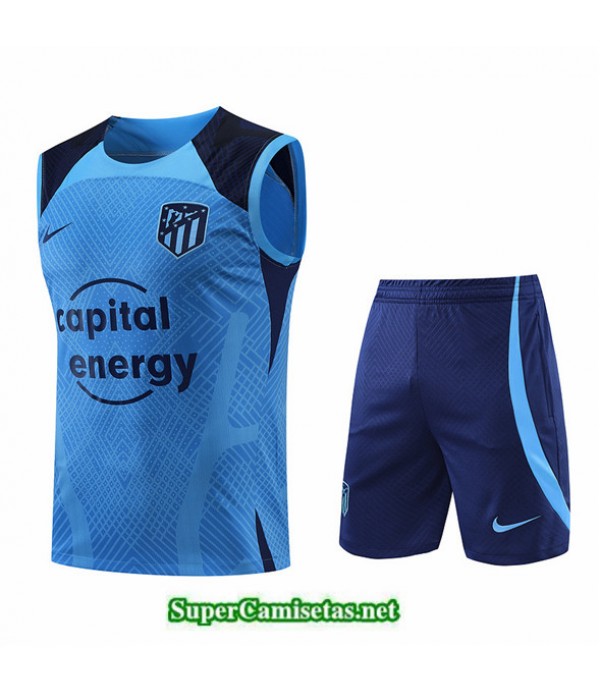 Tailandia Camiseta Kit De Entrenamiento Atletico Madrid Debardeur Azul 2022 2023