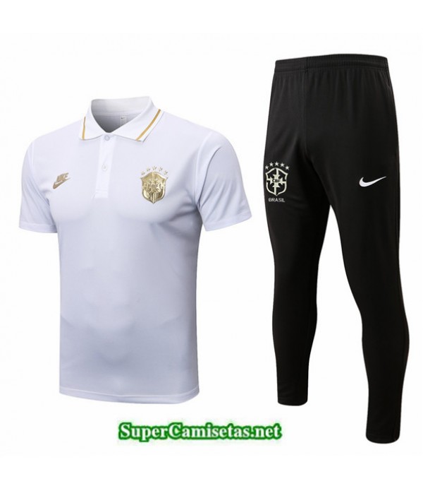 Tailandia Camiseta Kit De Entrenamiento Brasil Blanco 2022 2023