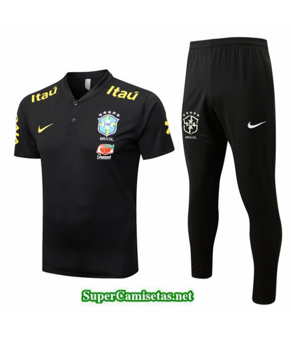 Tailandia Camiseta Kit De Entrenamiento Brasil Negro 2022 2023