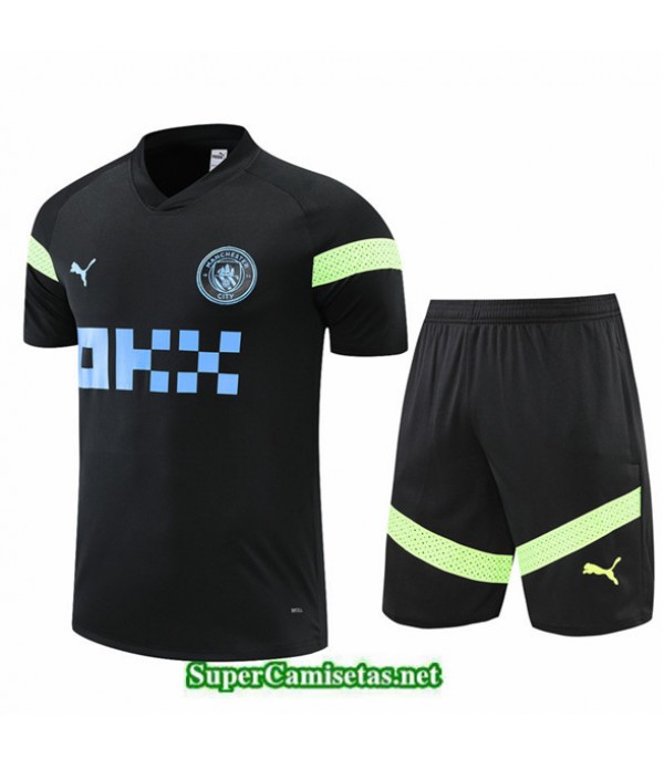 Tailandia Camiseta Kit De Entrenamiento Manchester City Pantalones Negro 2022 2023