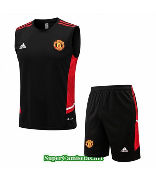 Tailandia Camiseta Kit De Entrenamiento Manchester United Debardeur Negro 2022 2023