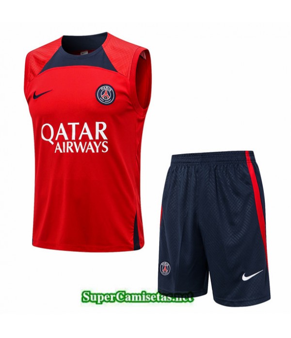 Tailandia Camiseta Kit De Entrenamiento Paris Psg Debardeur Rojo 2022 2023