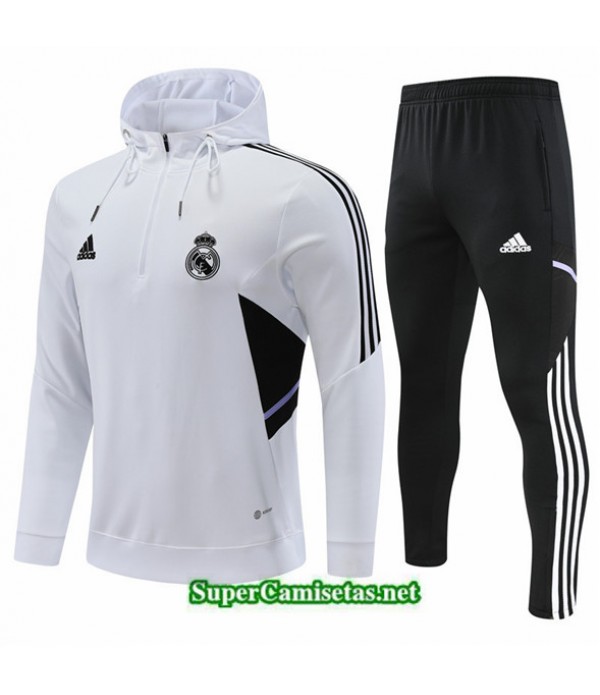 Tailandia Chandal Con Capucha Real Madrid Niño Blanco 2022 2023