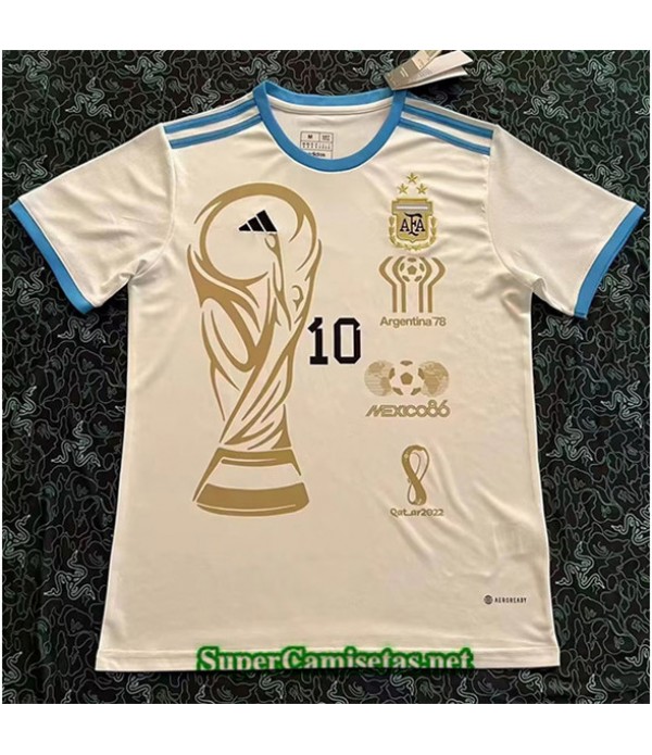 Tailandia Equipacion Camiseta Argentina 3 Estrellas Blanco Especial 2022 2023