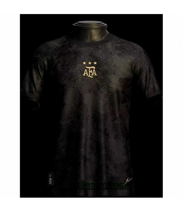 Tailandia Equipacion Camiseta Argentina 3 Estrellas Negro 2022 2023