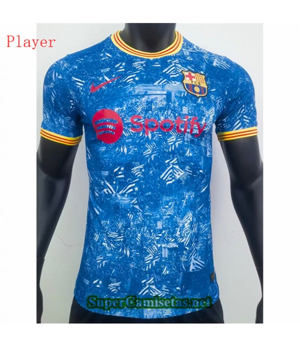 Tailandia Equipacion Camiseta Player Barcelona Azu...