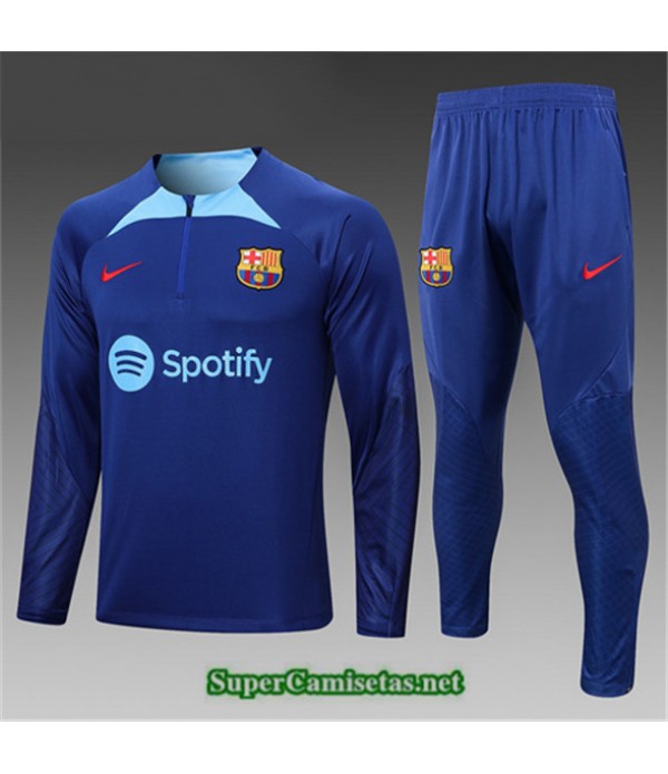 Tailandia Camiseta Chandal Barcelona Niño Azul 2022 2023 Diseño